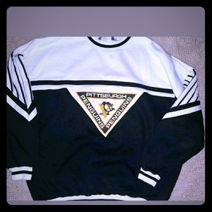Vintage pittsburgh penguins pull over sweat shirt